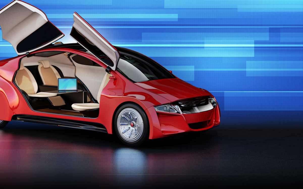 futuristic car set against a blue background futuristic car against a blue background