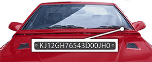 Image showing where VIN is located in vehicle Image showing where VIN is located in vehicle