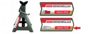 Harbor freight jack stands with 3 and 6 ton highlighted