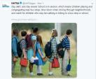 Capture of a NHTSA Twitter post related to school bus safety