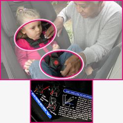 Image of rear facing car seat, focus on harness