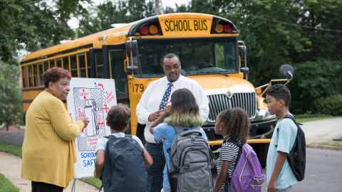 School Bus Safety: Students learning about school bus responsibility